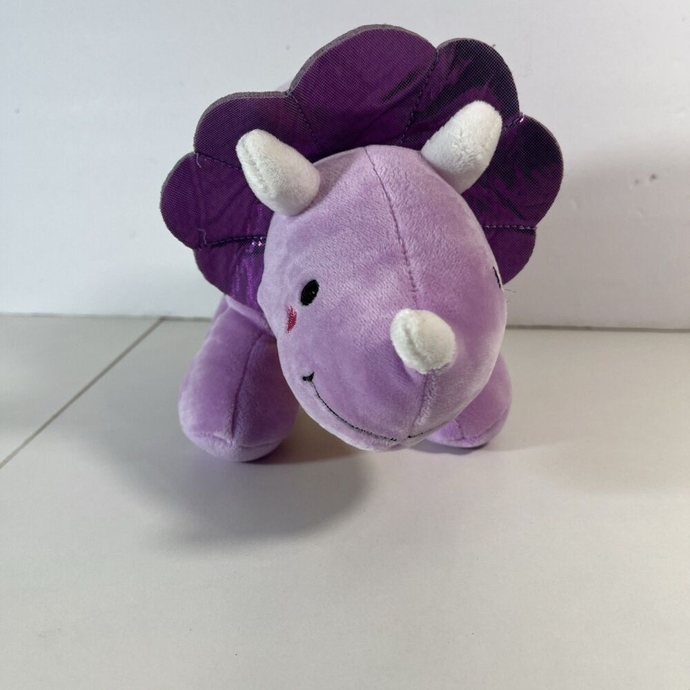 KAWAII DINO TRICERATOPS PURPLE PLUSH TOY 12" STUFFED ANIMAL DINOSAUR NEW NWT